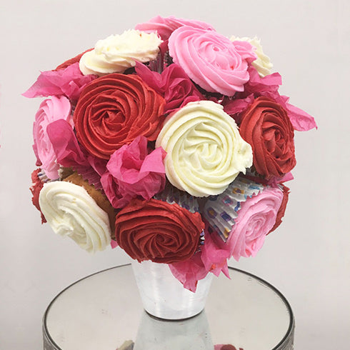 Bouquet of Red Cupcakes